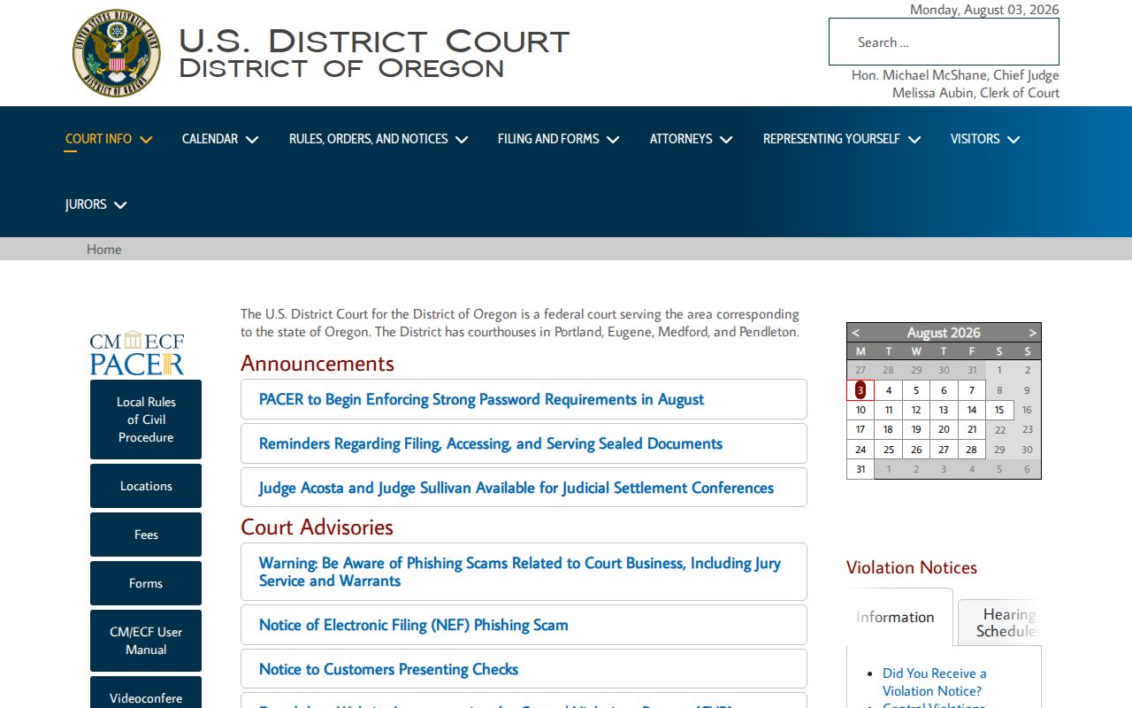 Federal criminal court source for Sherman County records