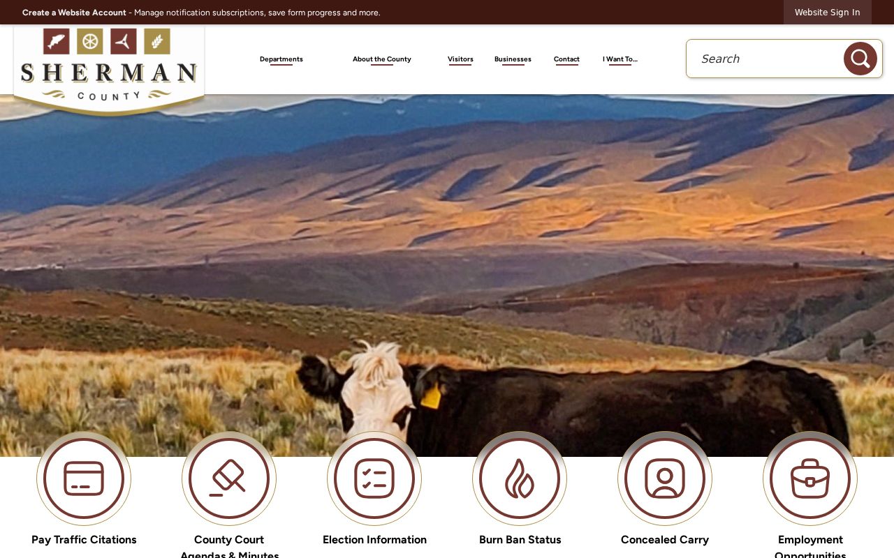 Sherman County criminal history government records homepage