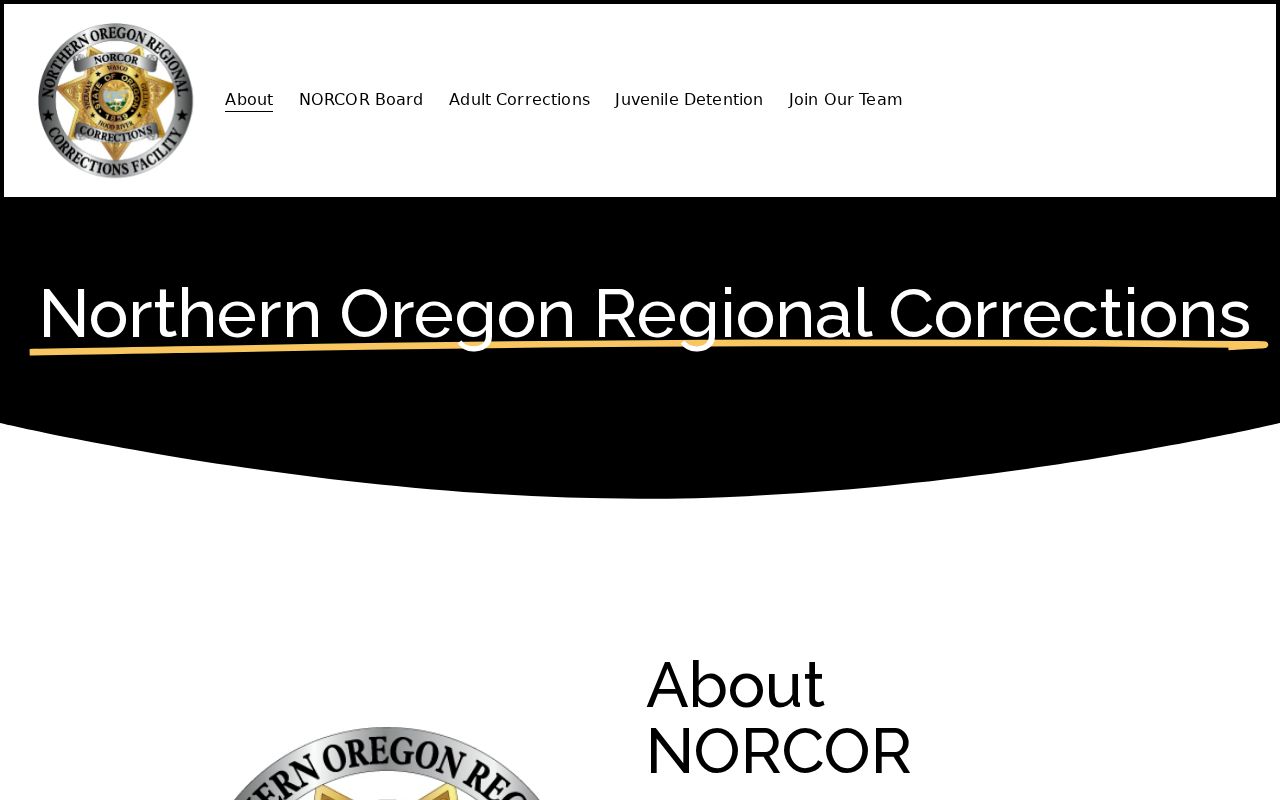NORCOR regional jail source for Sherman County booking records