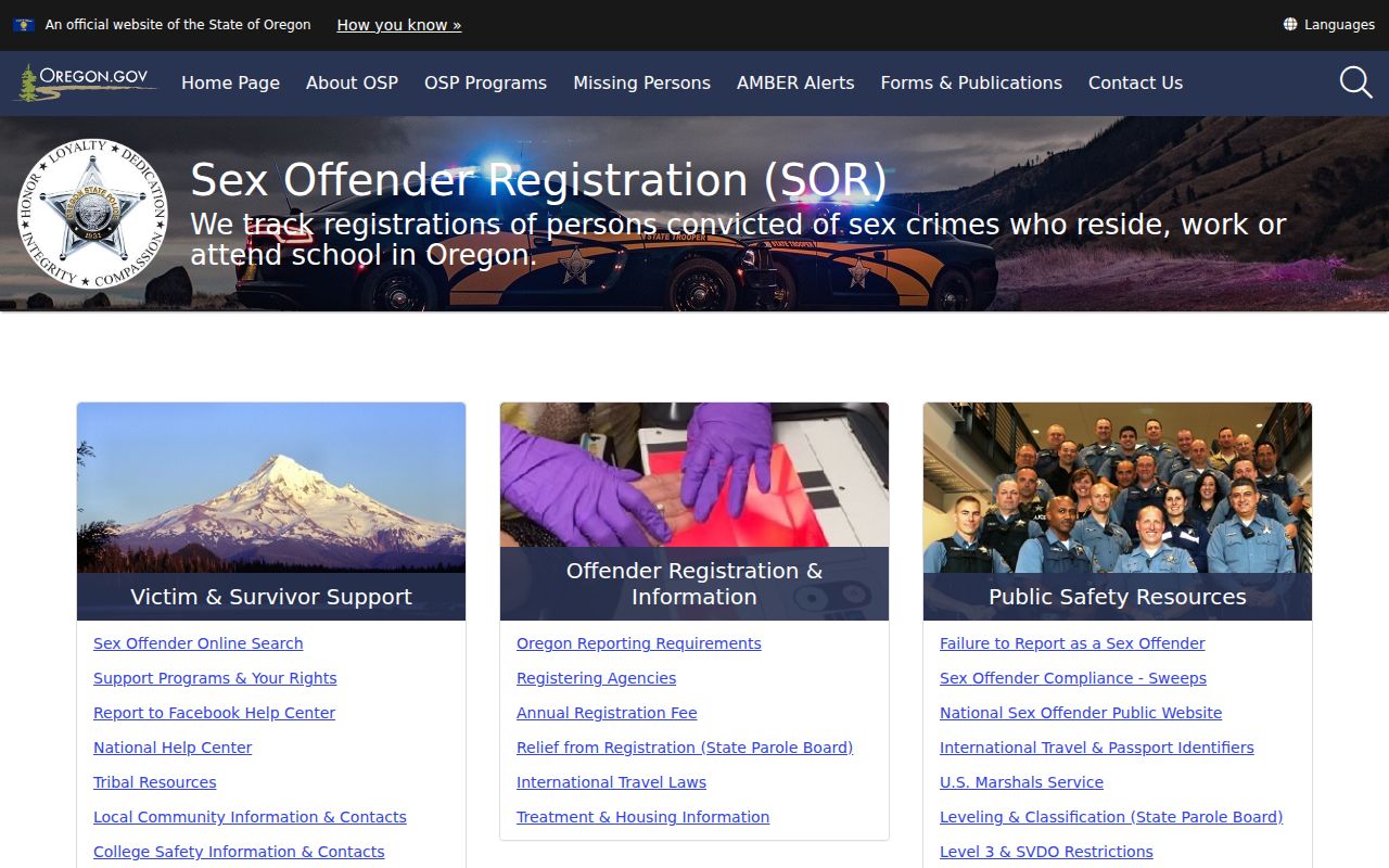 Sherman County sex offender registration program